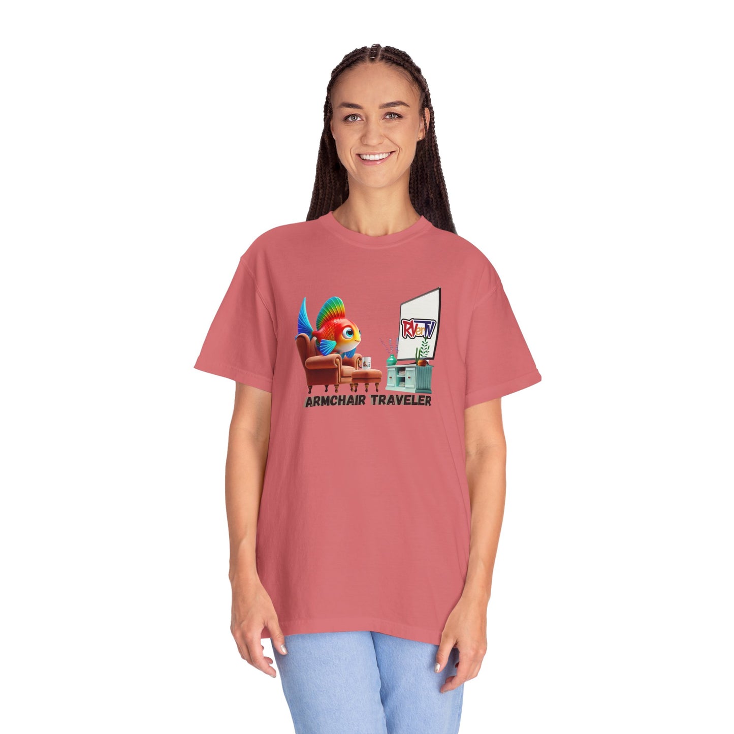 Armchair Traveler Fish - T-shirt (original design)