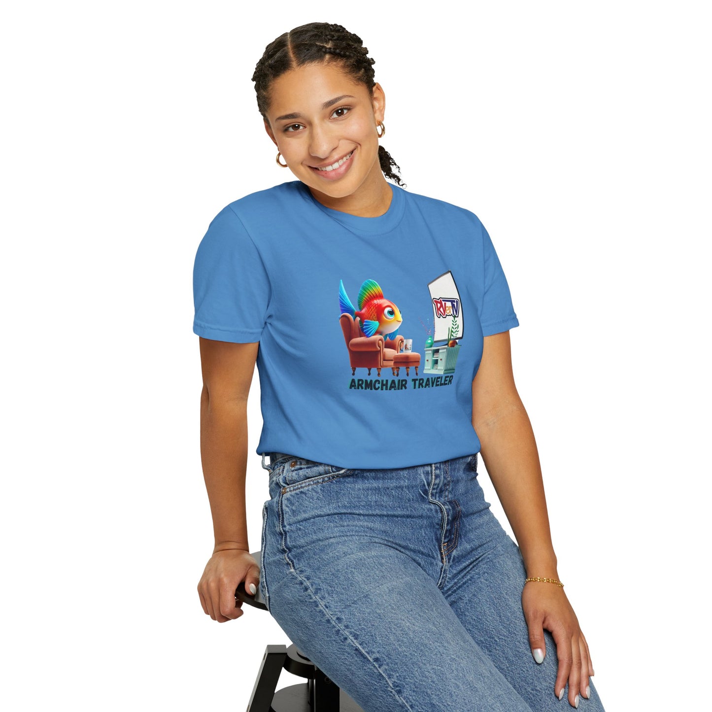 Armchair Traveler Fish - T-shirt (original design)