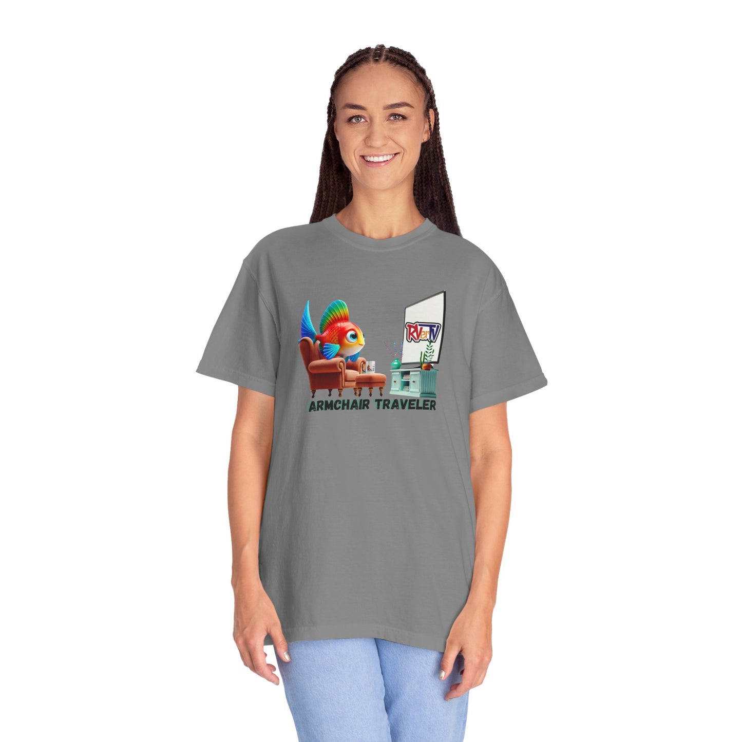 Armchair Traveler Fish - T-shirt (original design)