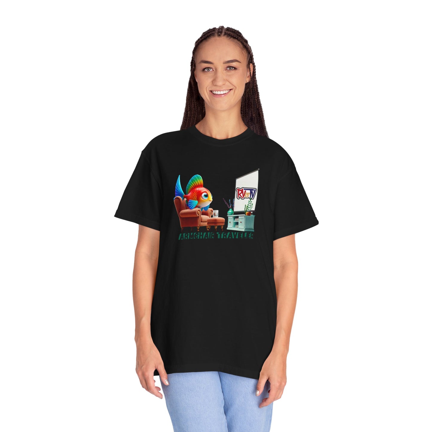 Armchair Traveler Fish - T-shirt (original design)