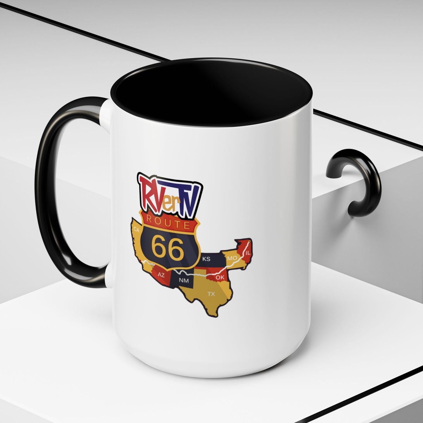 RVerTV with Route 66 Map - Coffee Mug