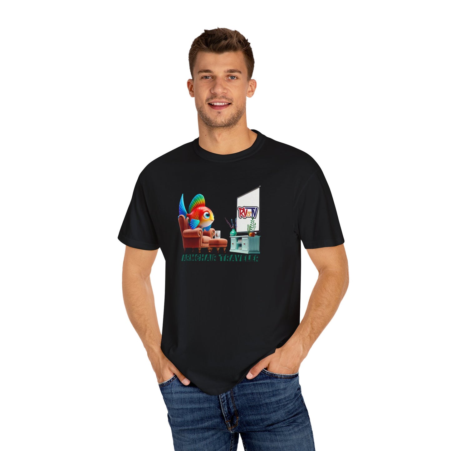 Armchair Traveler Fish - T-shirt (original design)