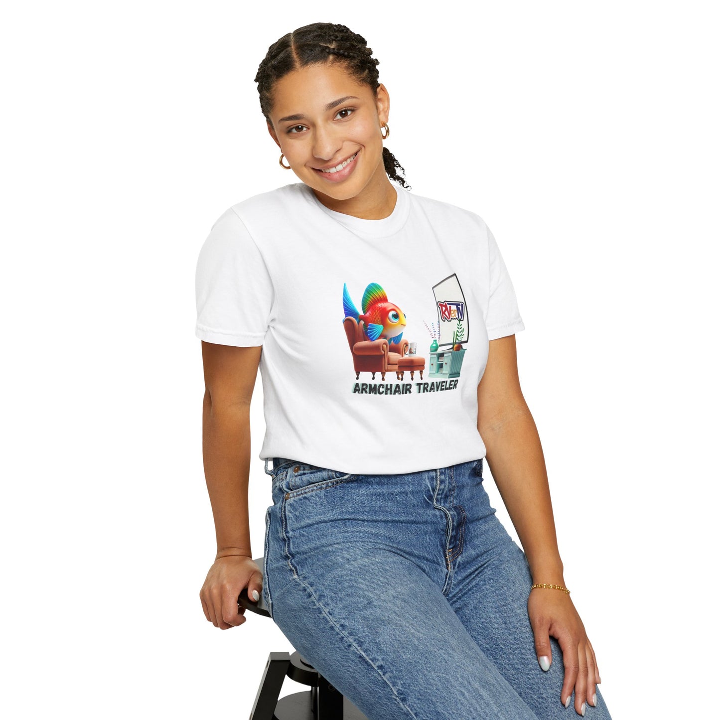 Armchair Traveler Fish - T-shirt (original design)