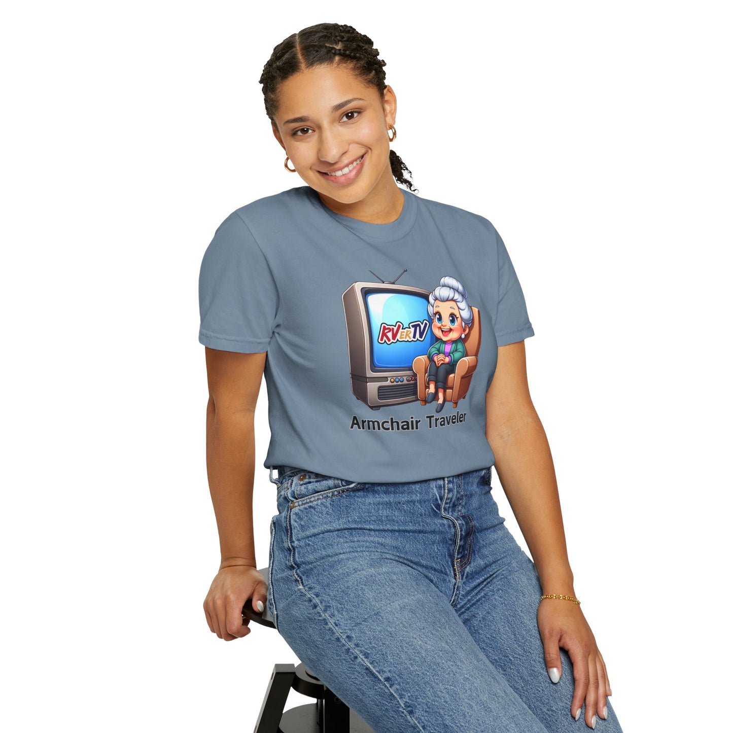 Armchair Traveler Grannie - T-shirt (original design)