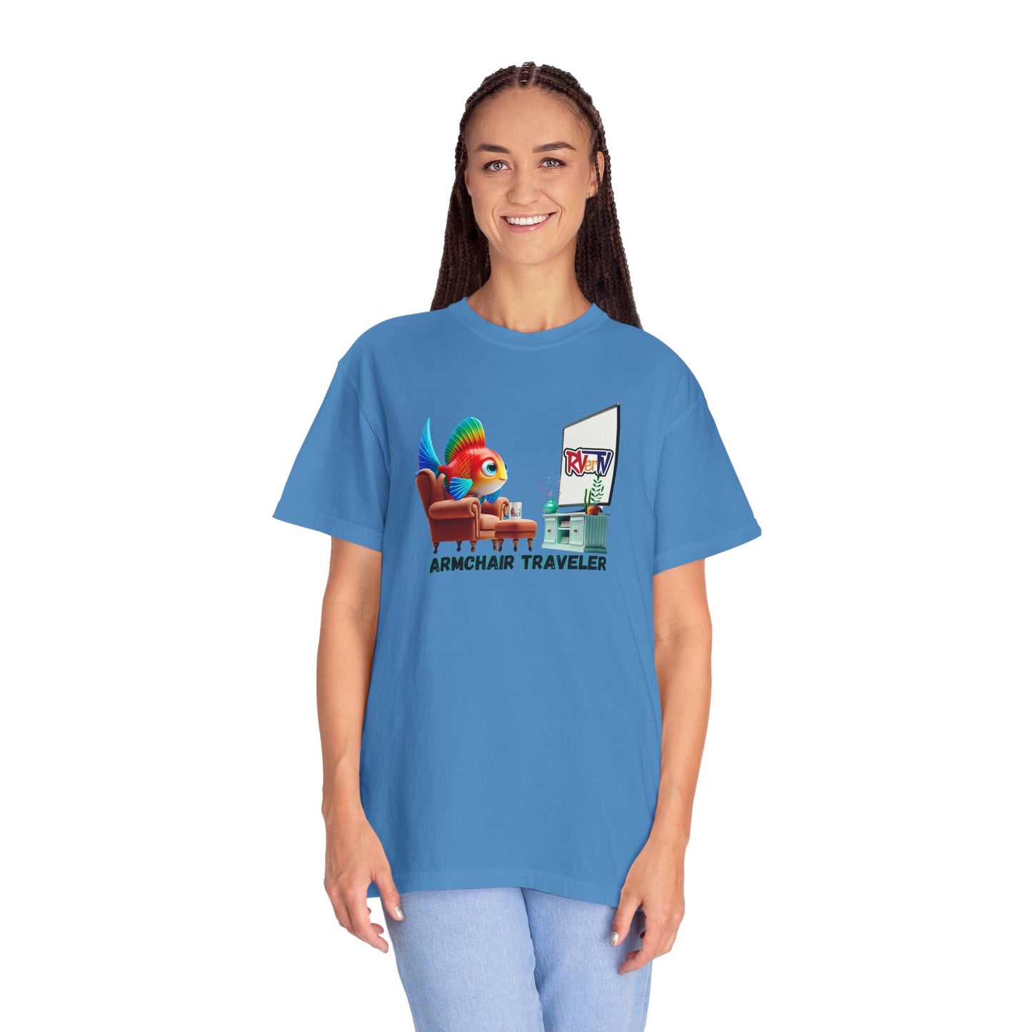 Armchair Traveler Fish - T-shirt (original design)