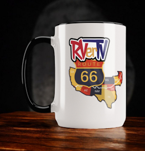 RVerTV with Route 66 Map - Coffee Mug