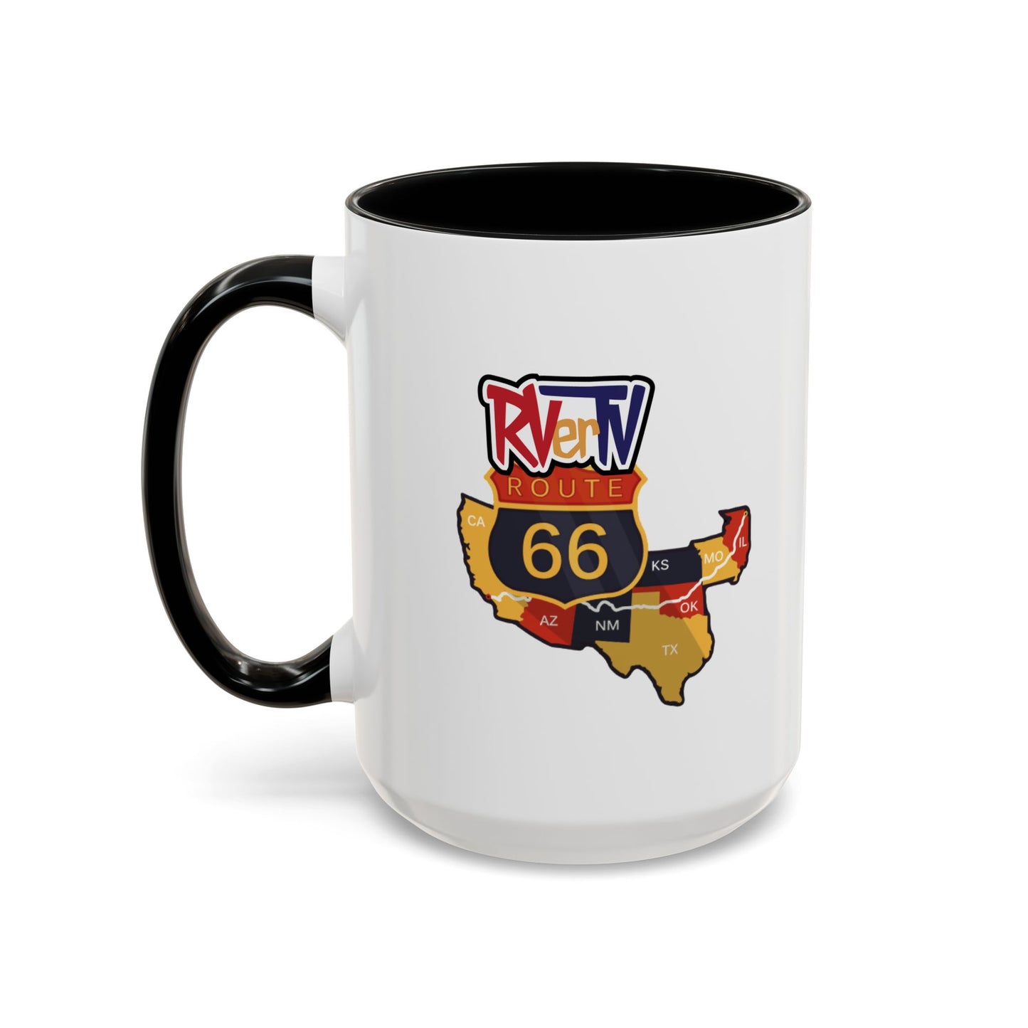 RVerTV with Route 66 Map - Coffee Mug