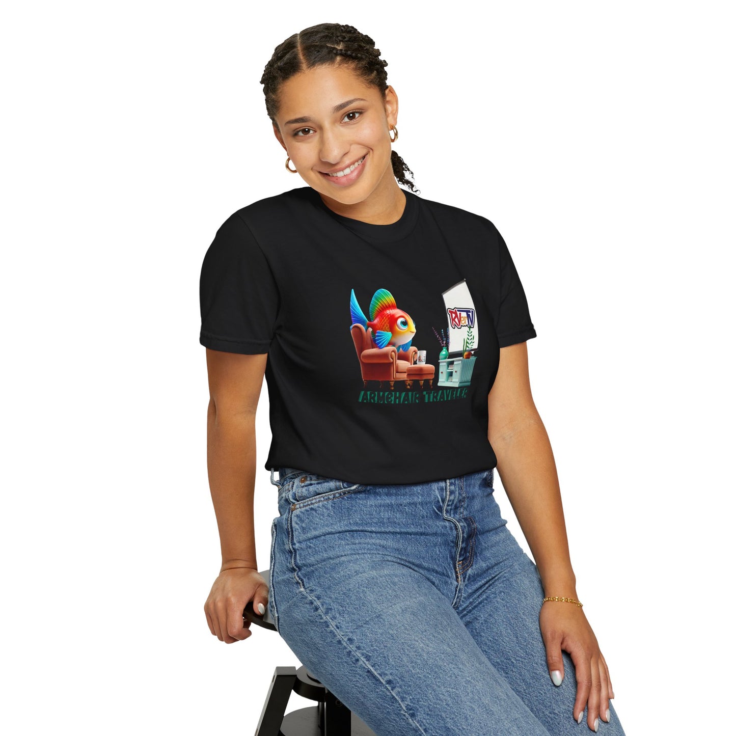 Armchair Traveler Fish - T-shirt (original design)