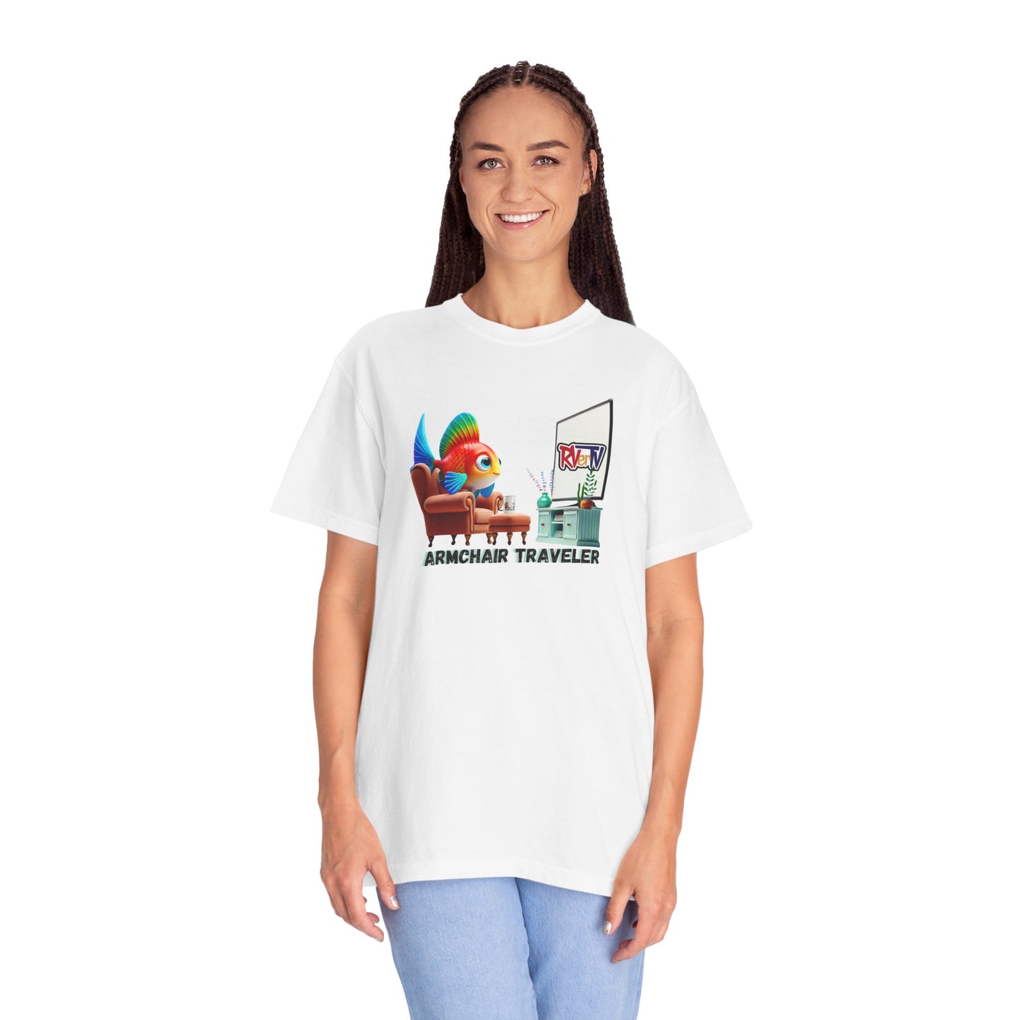 Armchair Traveler Fish - T-shirt (original design)