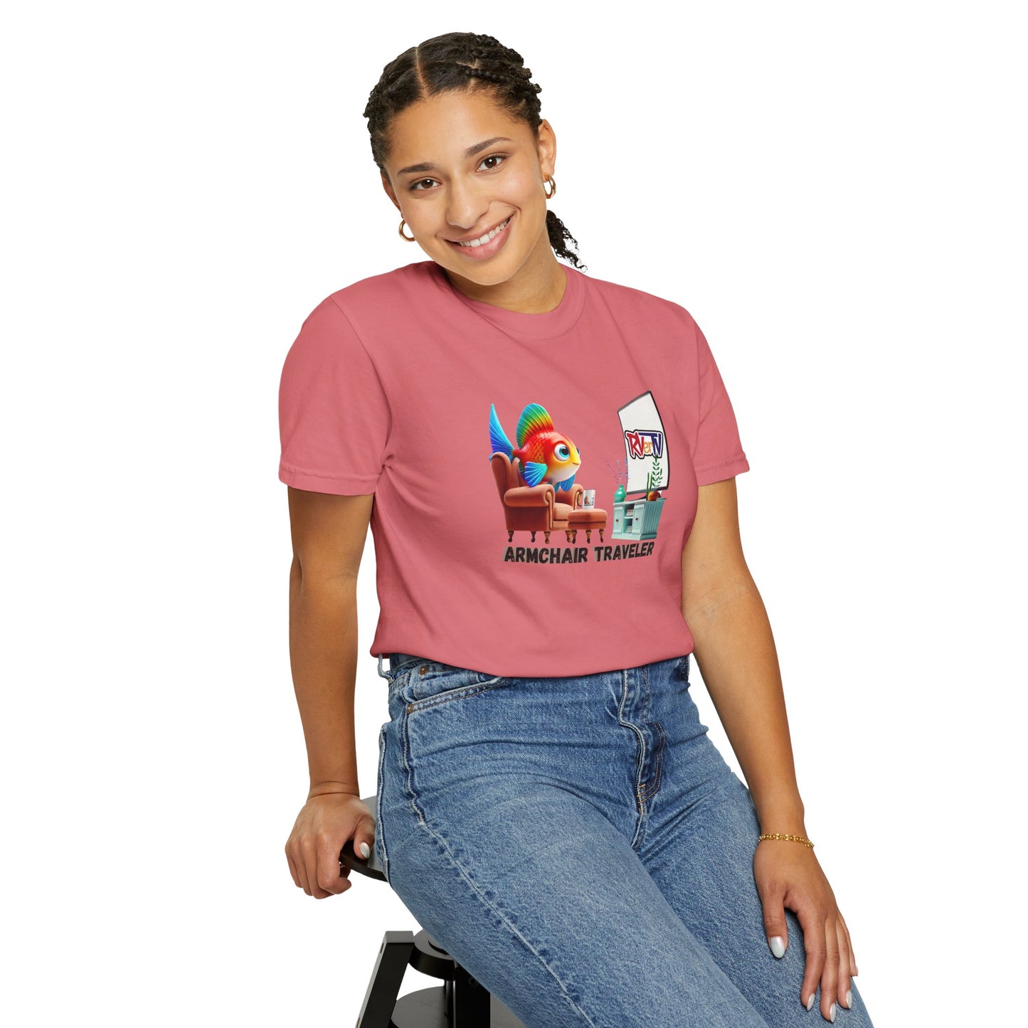 Armchair Traveler Fish - T-shirt (original design)