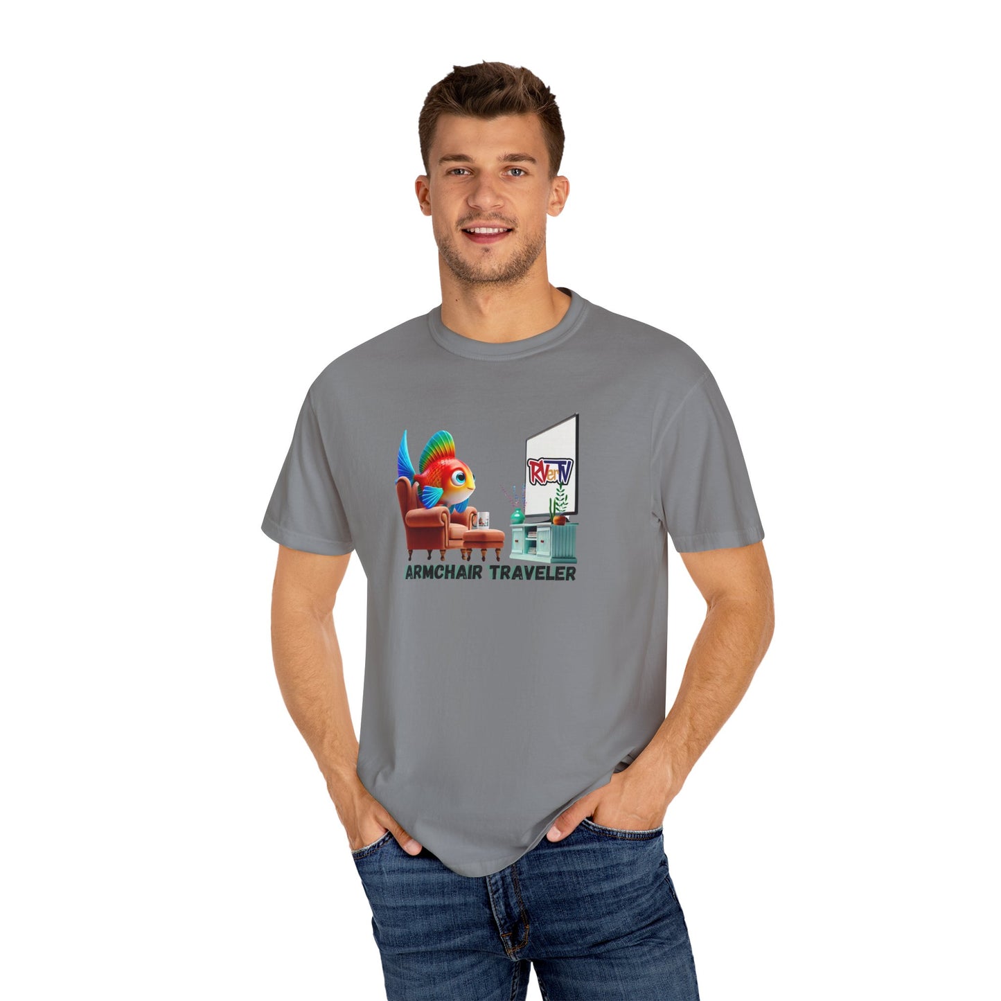Armchair Traveler Fish - T-shirt (original design)