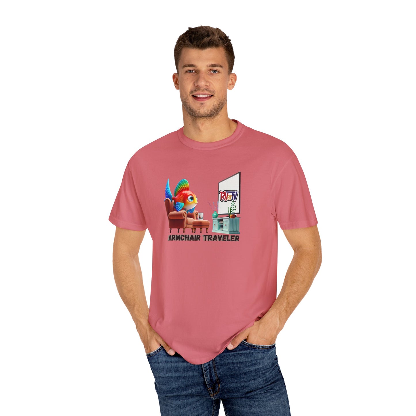 Armchair Traveler Fish - T-shirt (original design)