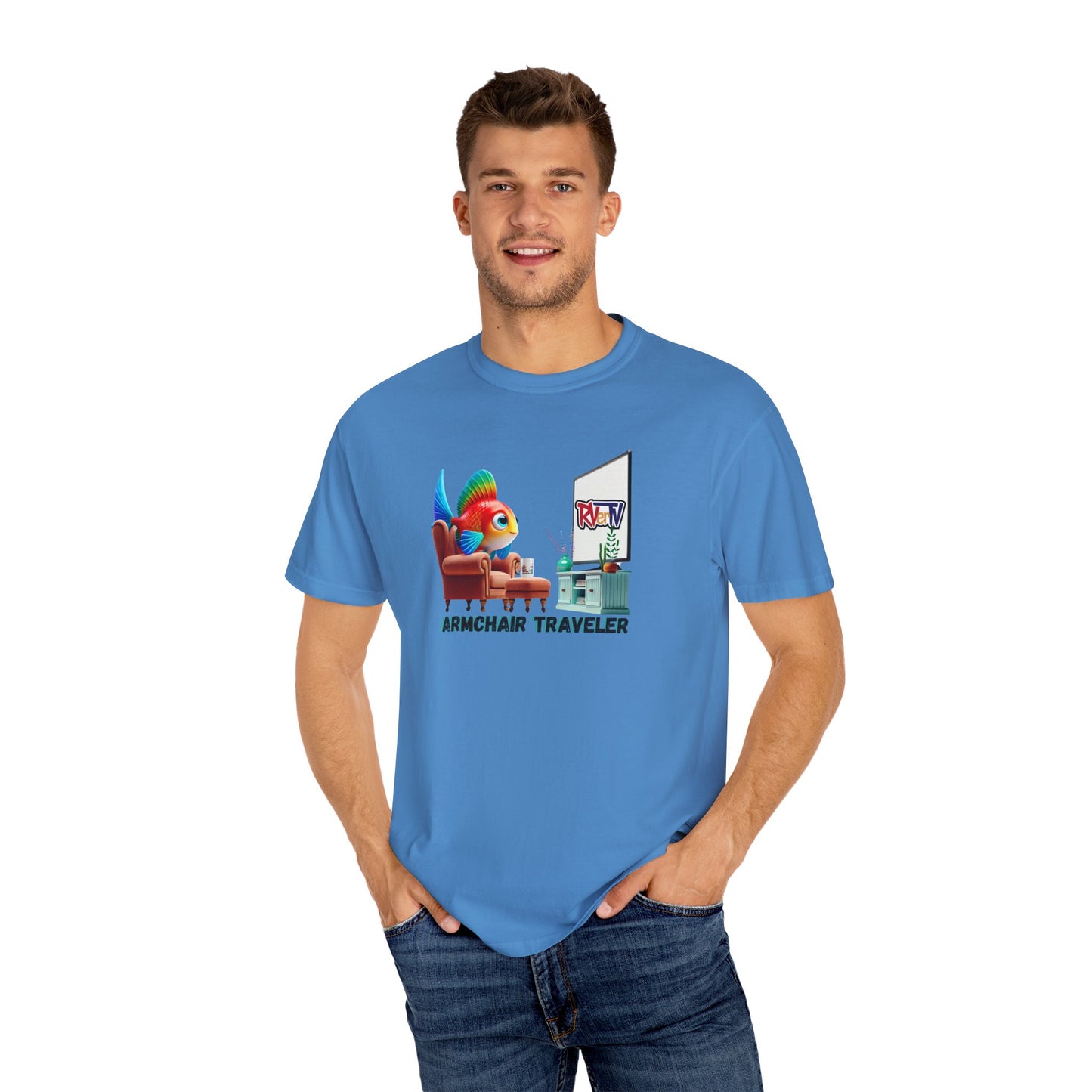 Armchair Traveler Fish - T-shirt (original design)
