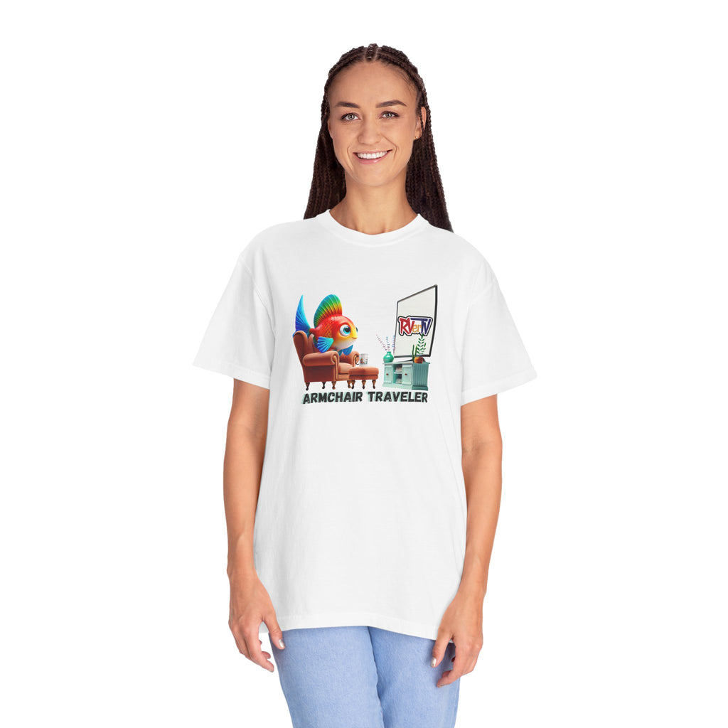 Armchair Traveler Fish - T-shirt (original design)