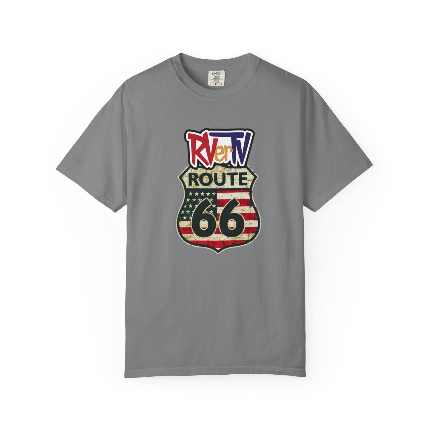 Route 66 With Flag - T-shirt