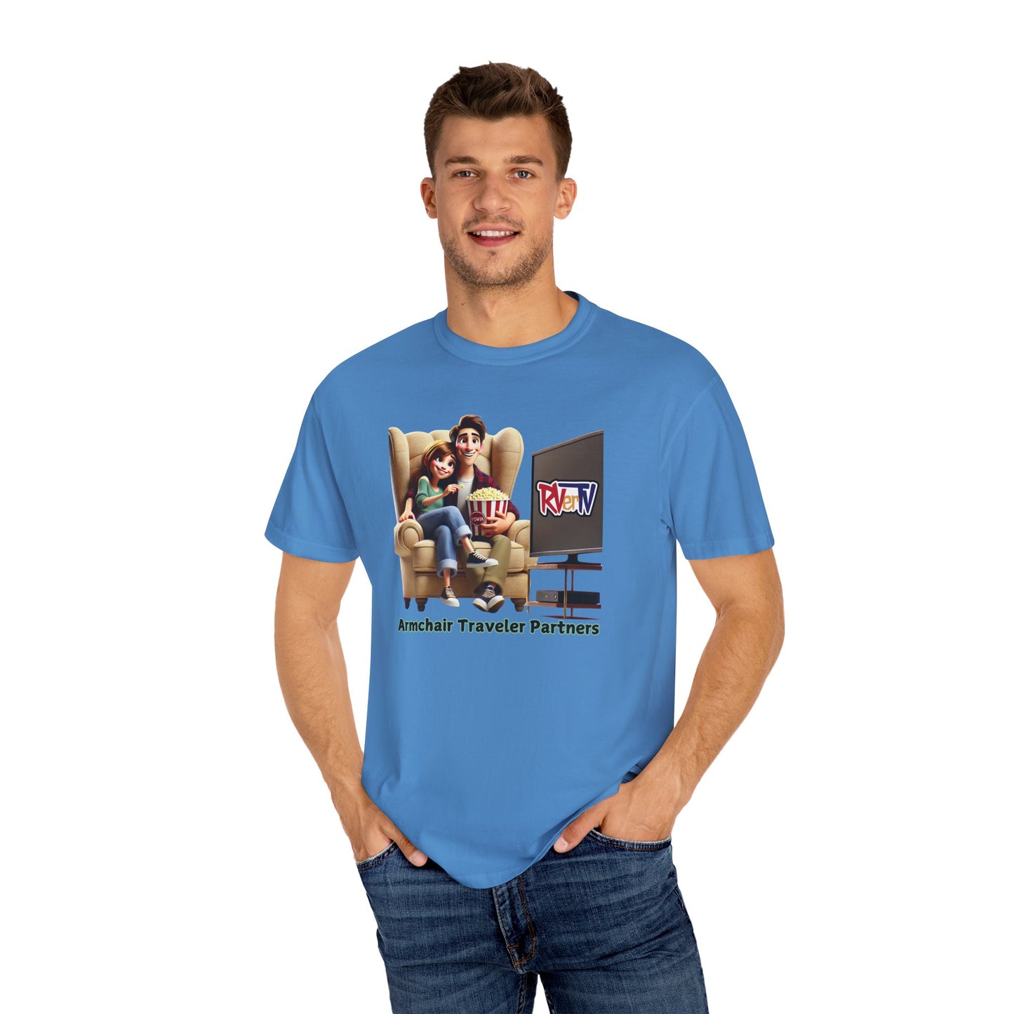 Armchair Traveler Partners -T-shirt (original design)