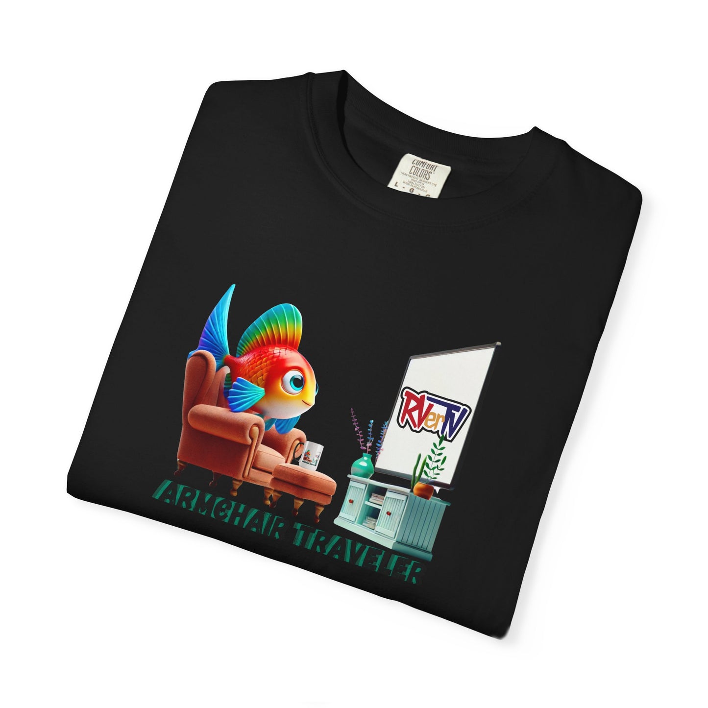 Armchair Traveler Fish - T-shirt (original design)