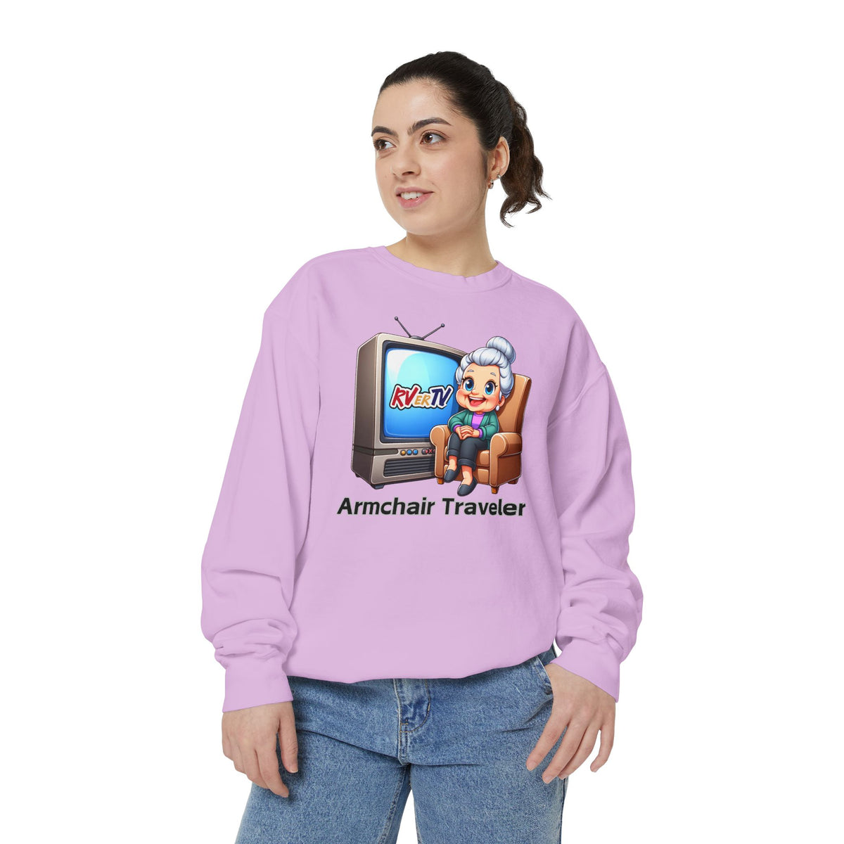 Armchair Traveler Grannie Sweatshirt (original design)