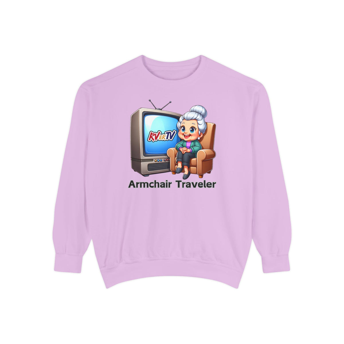 Armchair Traveler Grannie Sweatshirt (original design)