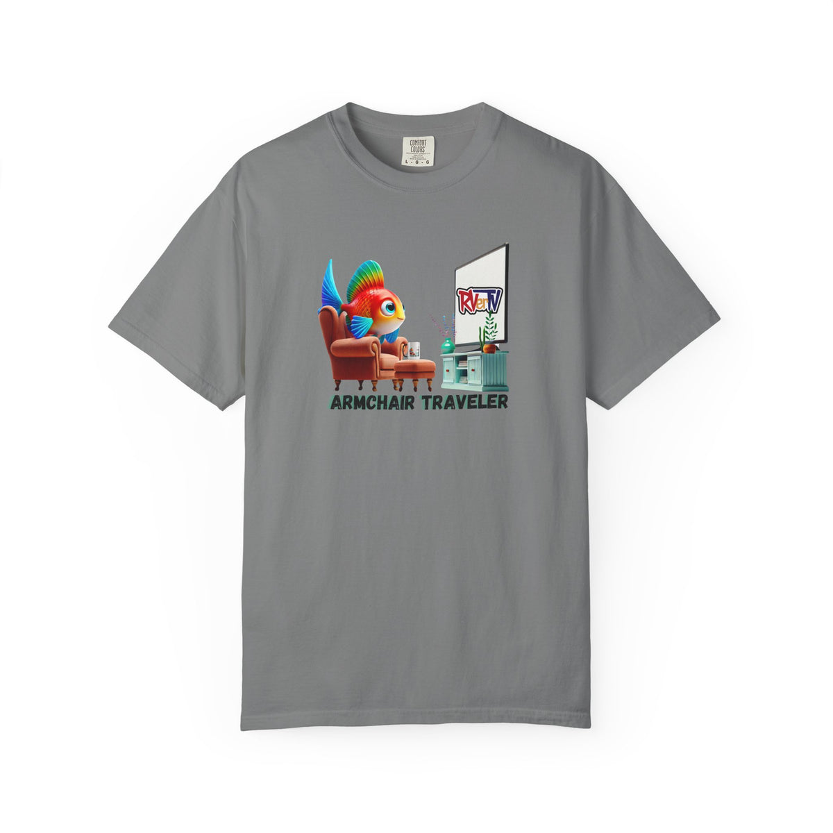 Armchair Traveler Fish - T-shirt (original design)