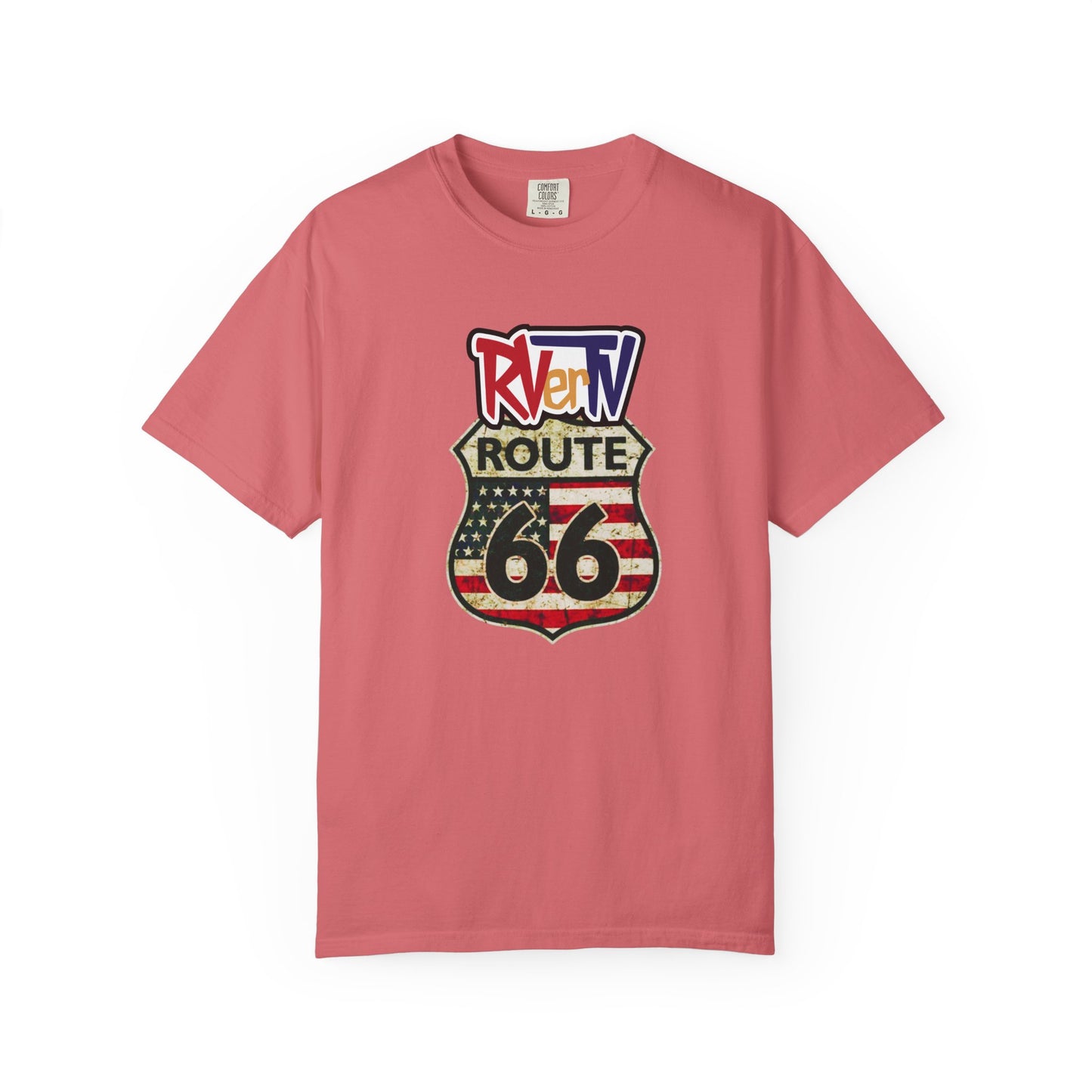 Route 66 With Flag - T-shirt