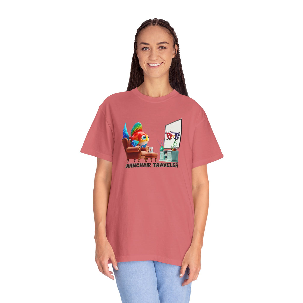 Armchair Traveler Fish - T-shirt (original design)