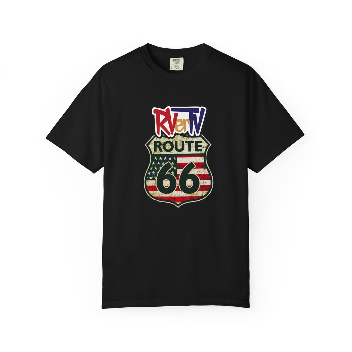 Route 66 With Flag - T-shirt
