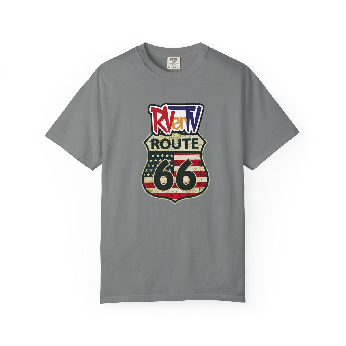 Route 66 With Flag - T-shirt