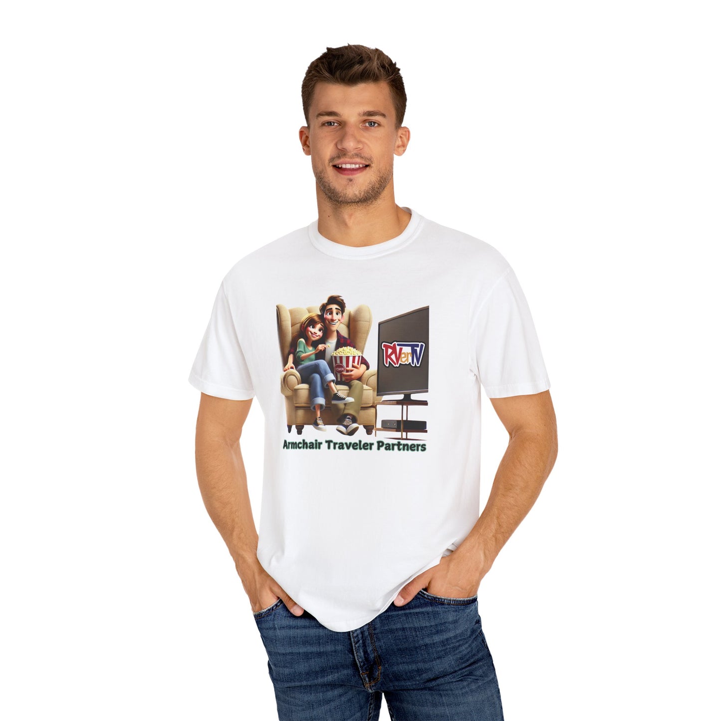 Armchair Traveler Partners -T-shirt (original design)