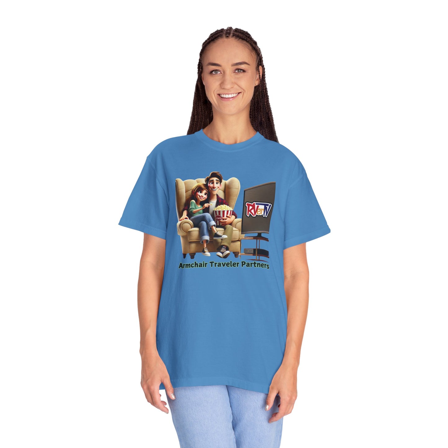 Armchair Traveler Partners -T-shirt (original design)
