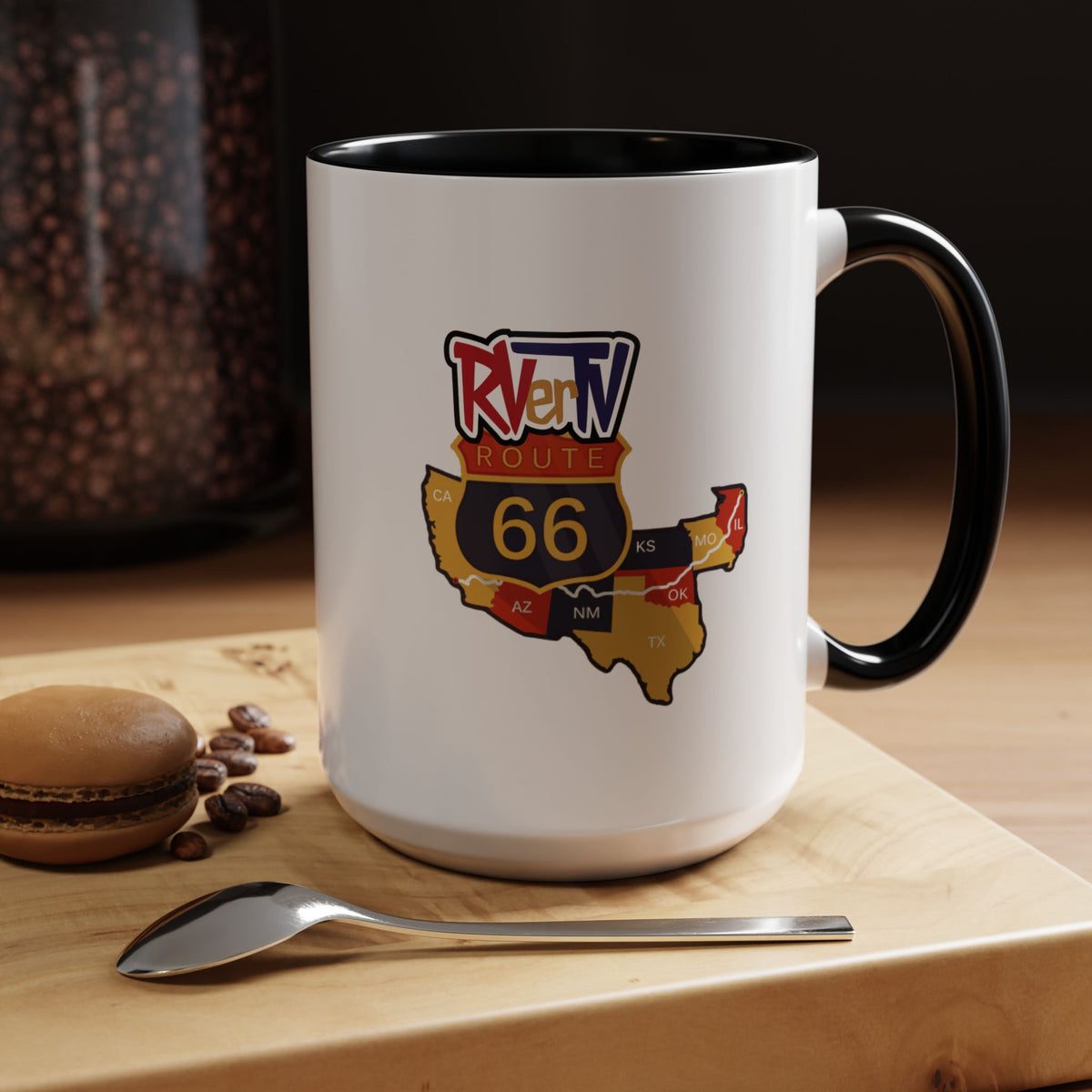 RVerTV with Route 66 Map - Coffee Mug