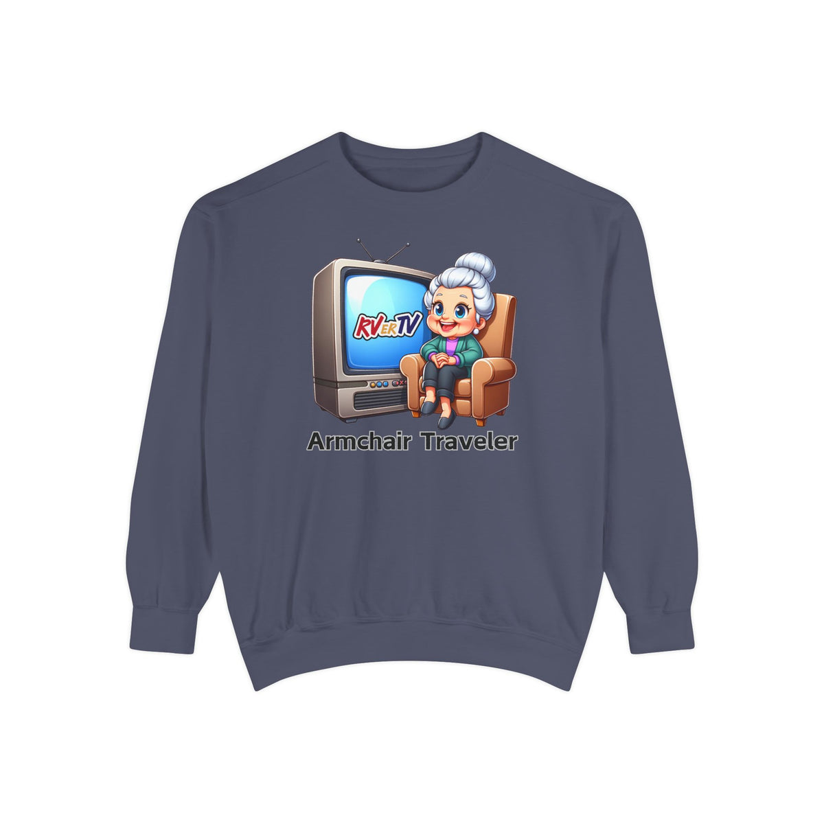 Armchair Traveler Grannie Sweatshirt (original design)