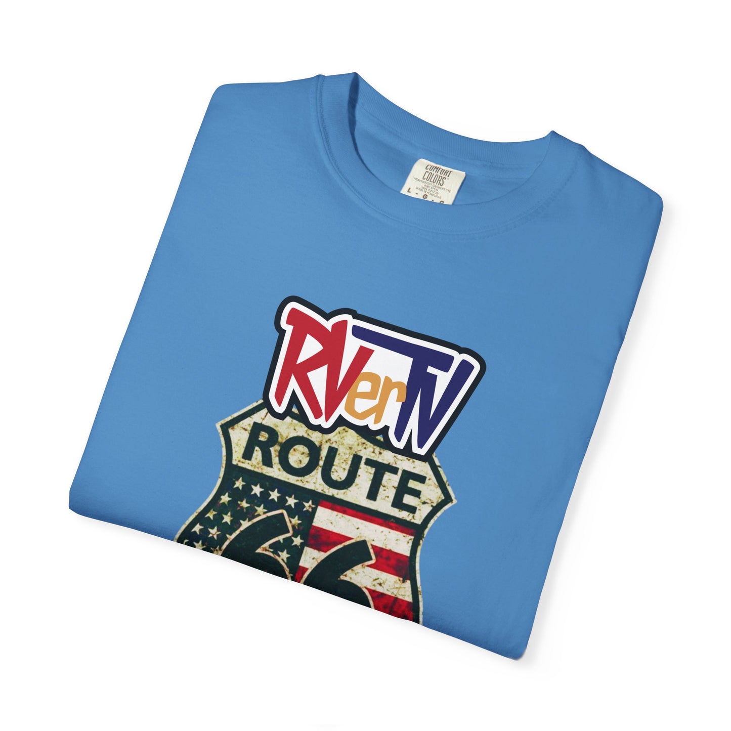 Route 66 With Flag - T-shirt