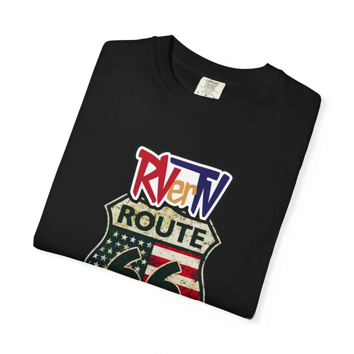 Route 66 With Flag - T-shirt