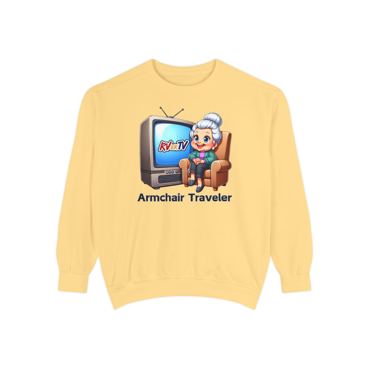 Armchair Traveler Grannie Sweatshirt (original design)