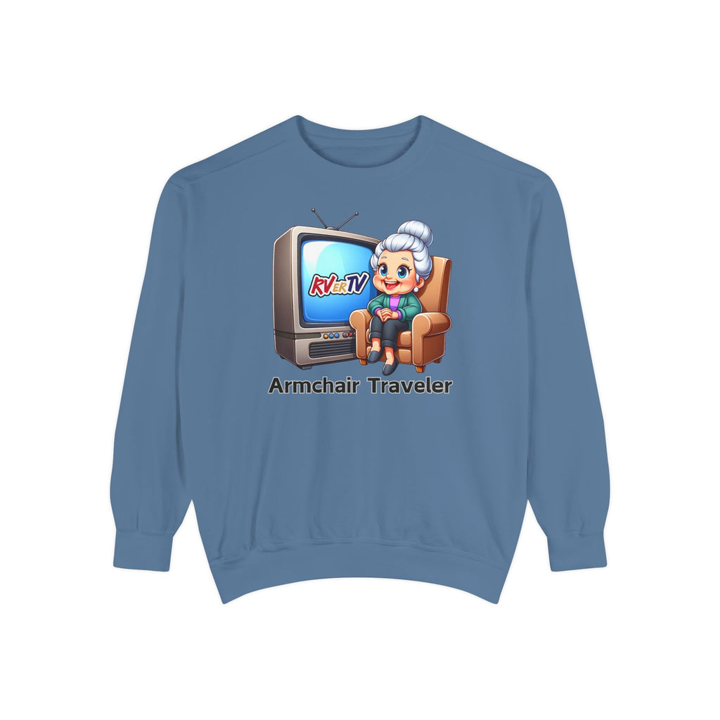 Armchair Traveler Grannie Sweatshirt (original design)