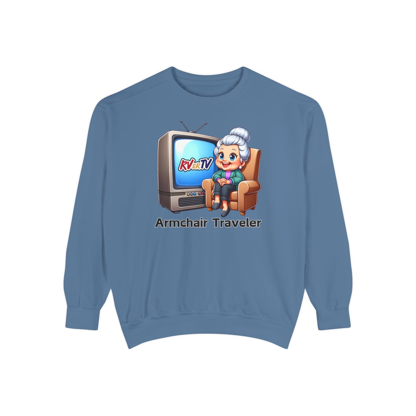 Armchair Traveler Grannie Sweatshirt (original design)
