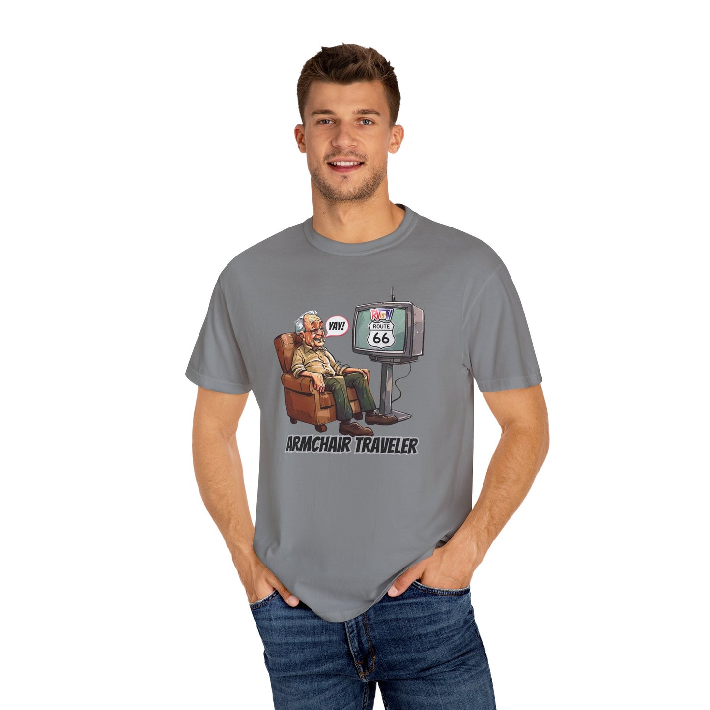 Armchair Traveler Grandpa- T-shirt (original design)