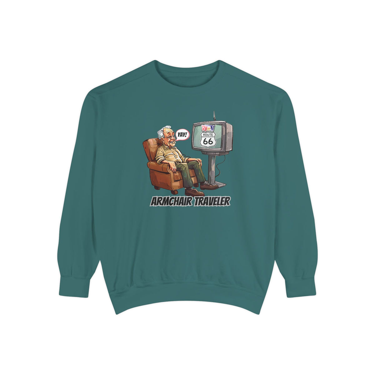 Armchair Traveler Grandpa Sweatshirt (original design)