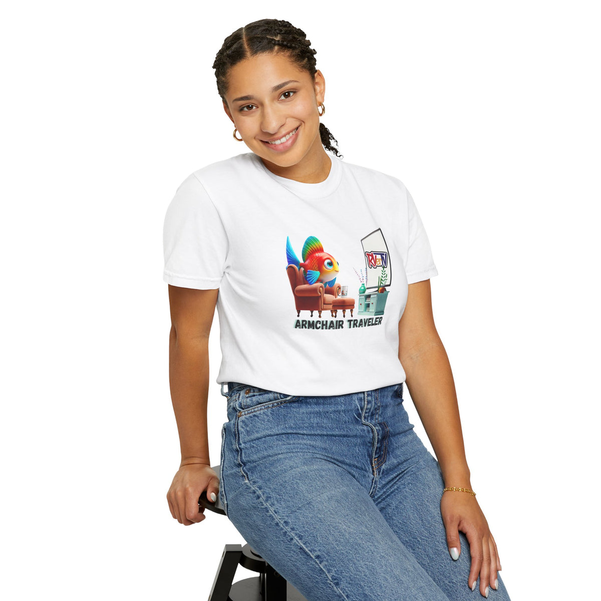 Armchair Traveler Fish - T-shirt (original design)