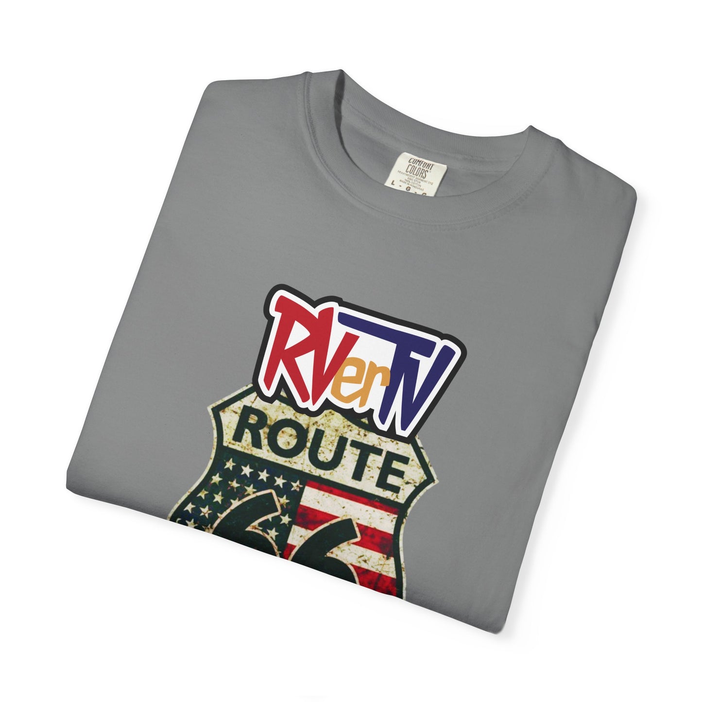 Route 66 With Flag - T-shirt