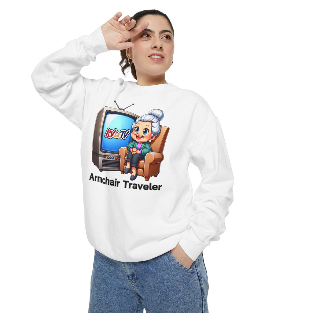 Armchair Traveler Grannie Sweatshirt (original design)