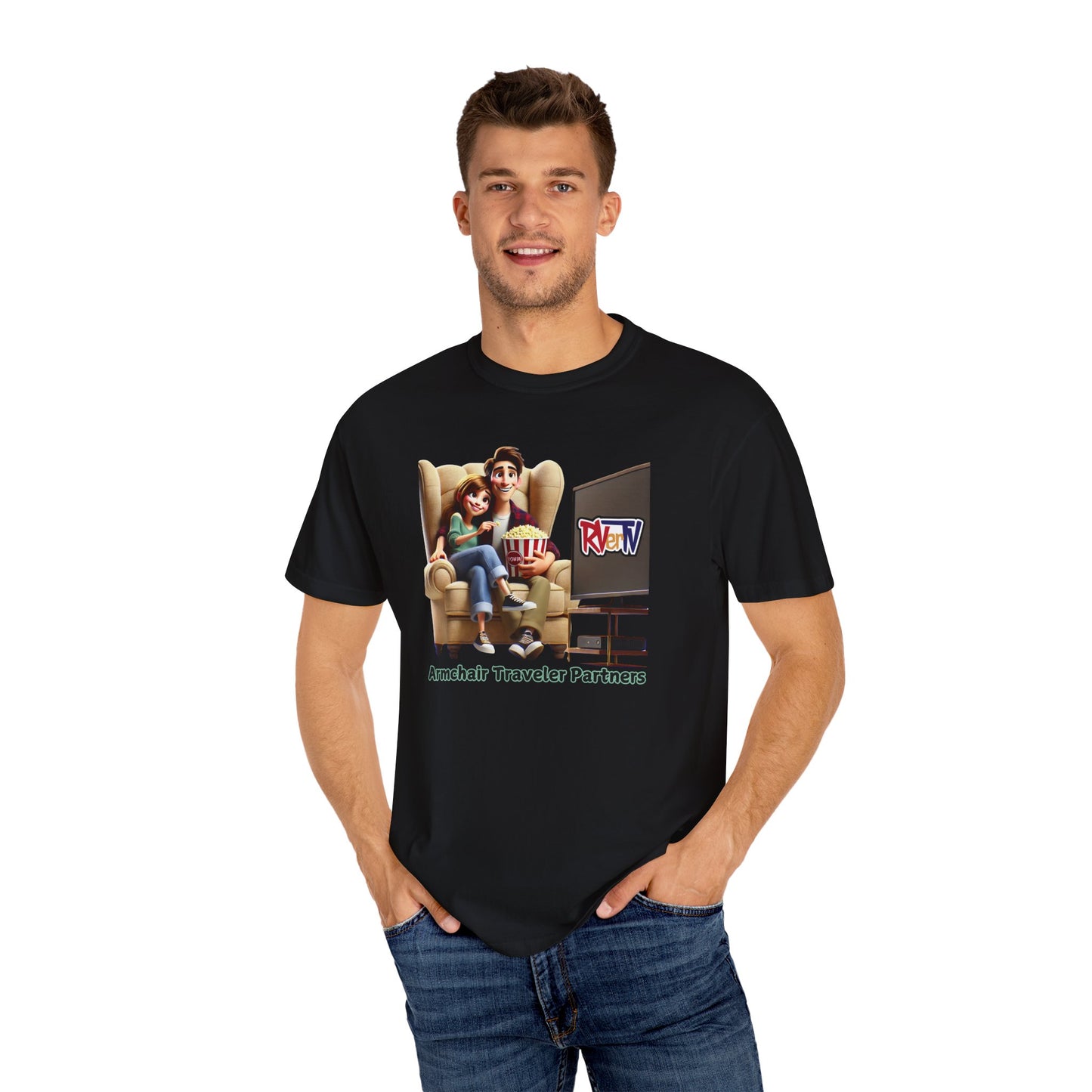 Armchair Traveler Partners -T-shirt (original design)