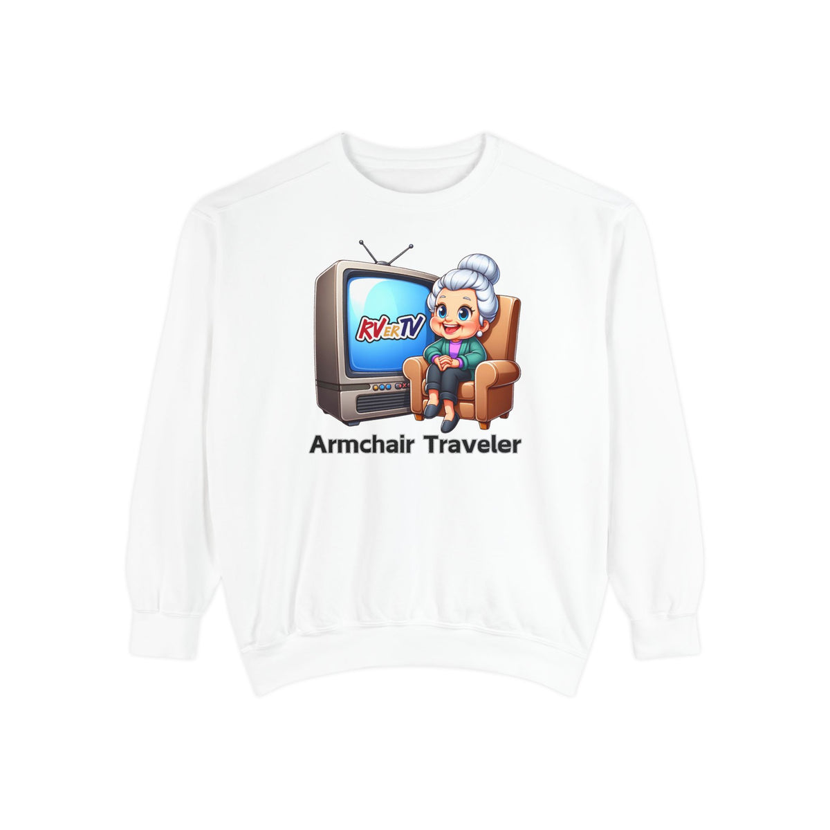 Armchair Traveler Grannie Sweatshirt (original design)