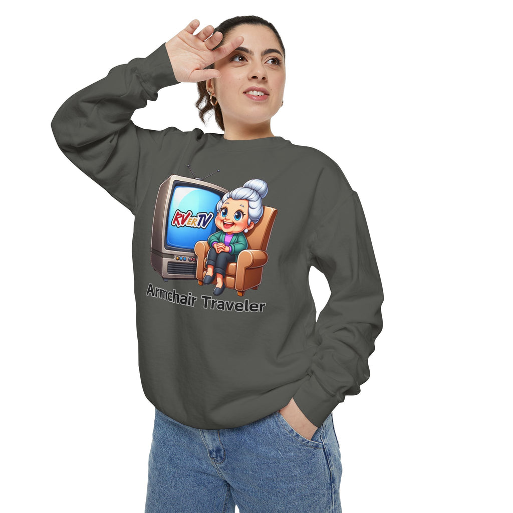 Armchair Traveler Grannie Sweatshirt (original design)