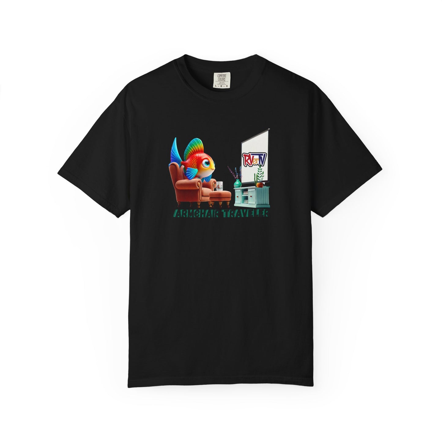 Armchair Traveler Fish - T-shirt (original design)