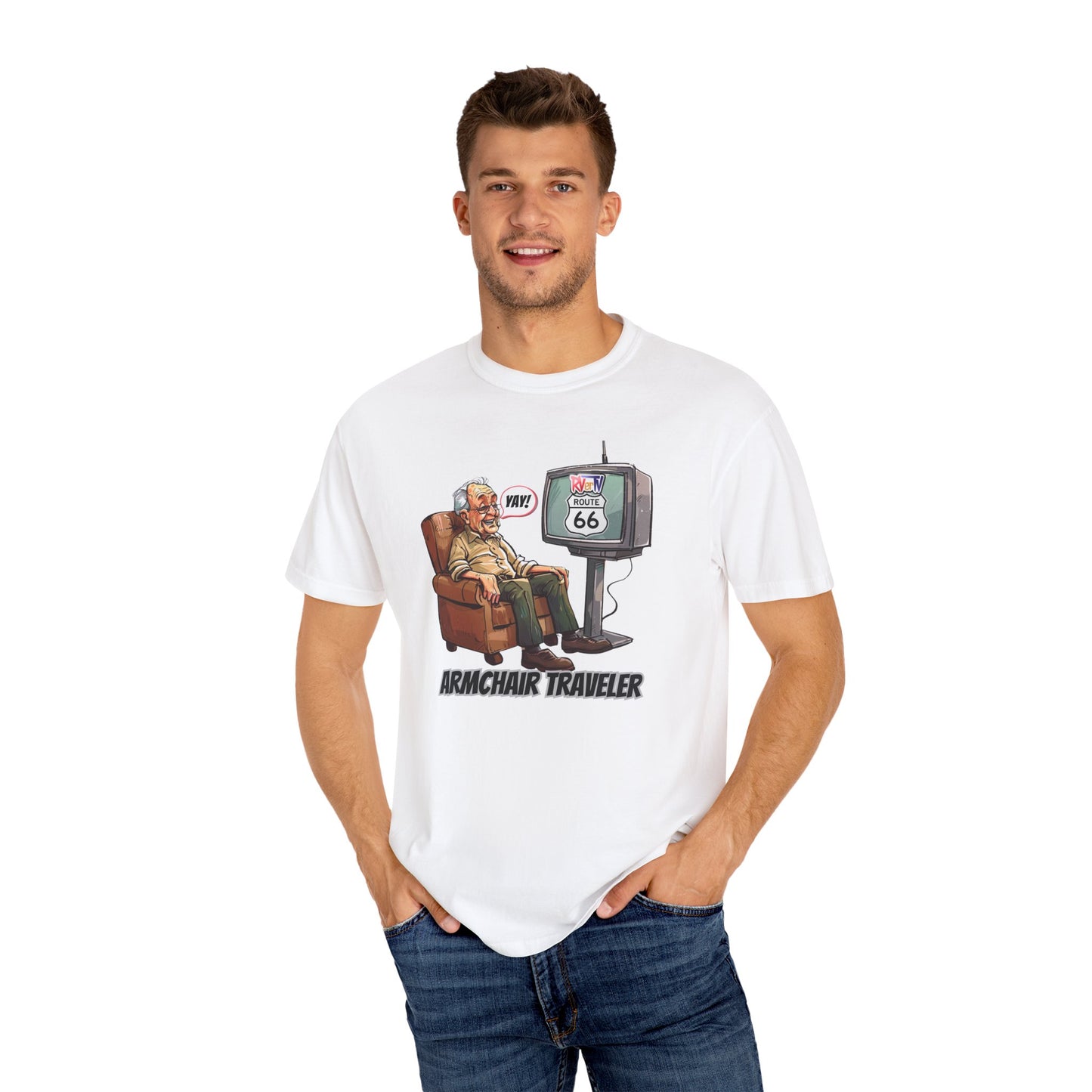 Armchair Traveler Grandpa- T-shirt (original design)