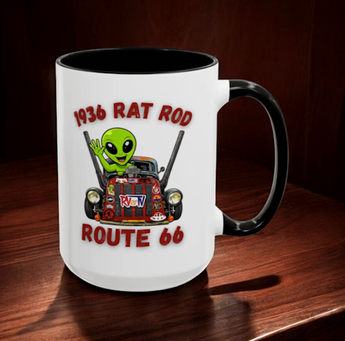 1936 Rat Rod Route 66 - Coffee Mug