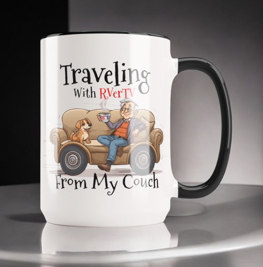 Traveling With RVerTV From My Couch - Coffee Mug