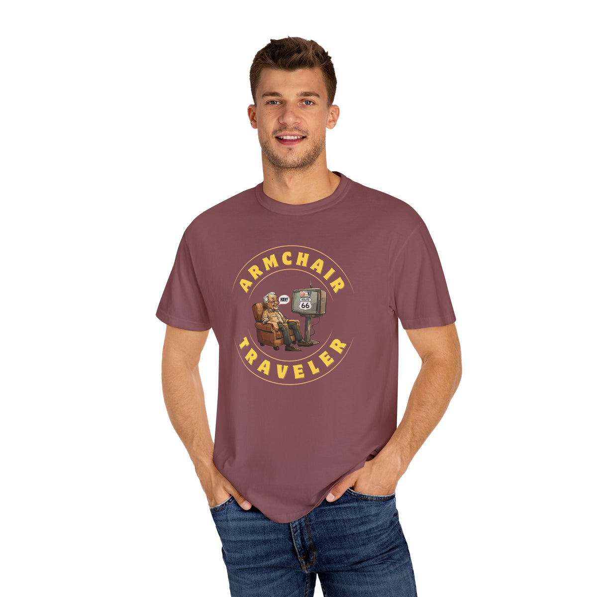 Armchair Traveler Grandpa - T-shirt (new design)